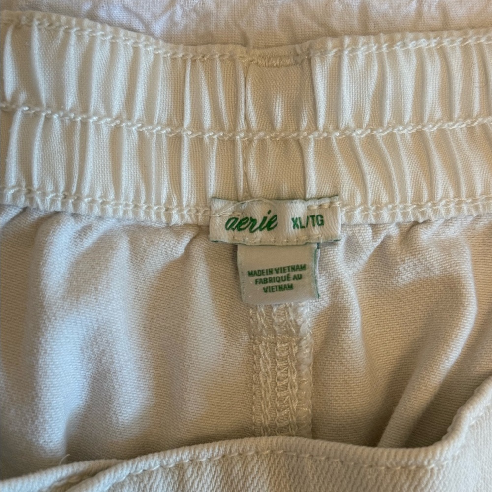 Aerie High-Rise Distressed White Denim Shorts - Size XL - Picture 5 of 10